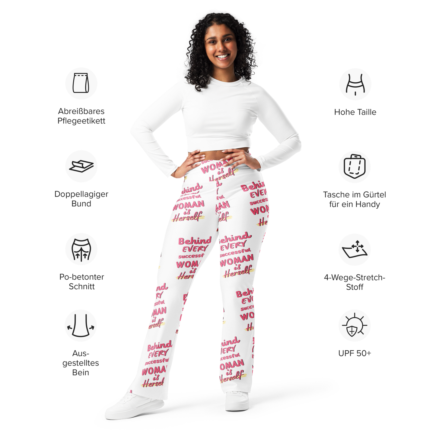 Behind a Successful Woman is Herself Flare leggings