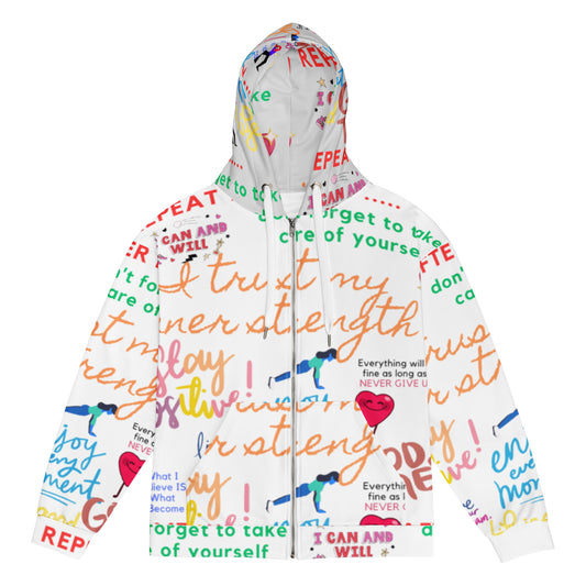 Repeat after me zip hoodie