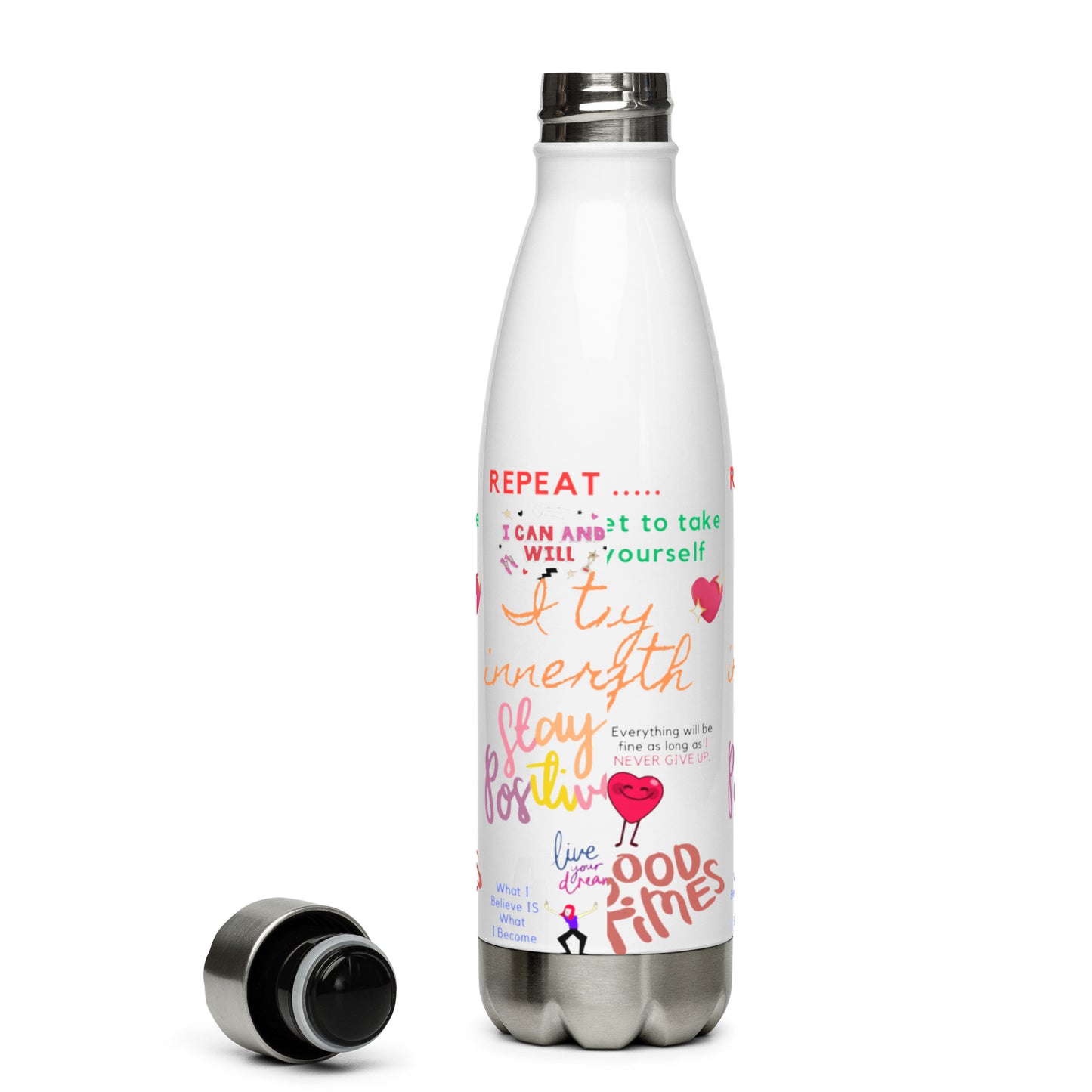 Repeat after me Stainless steel water bottle