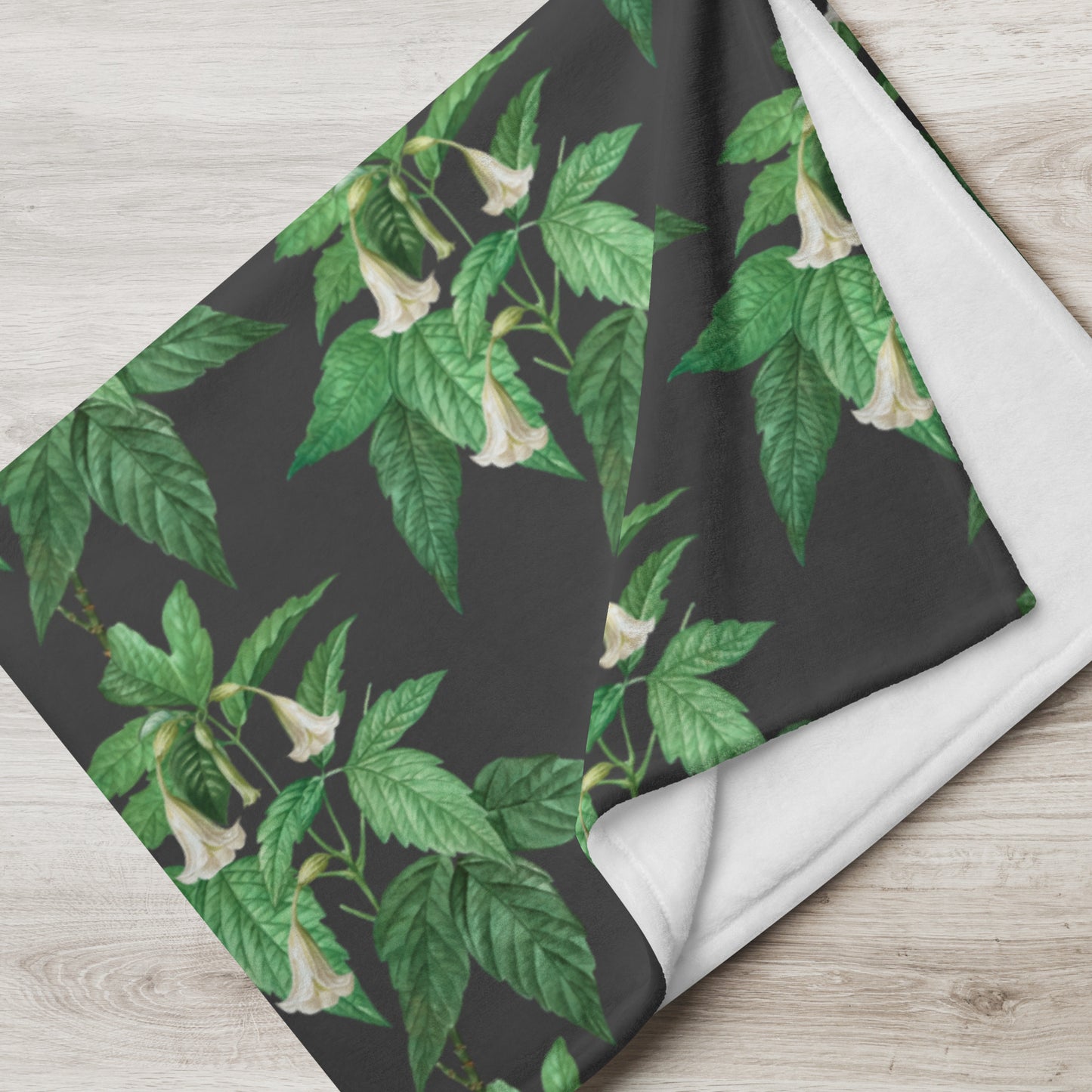 Night bells Greenery Throw Blanket