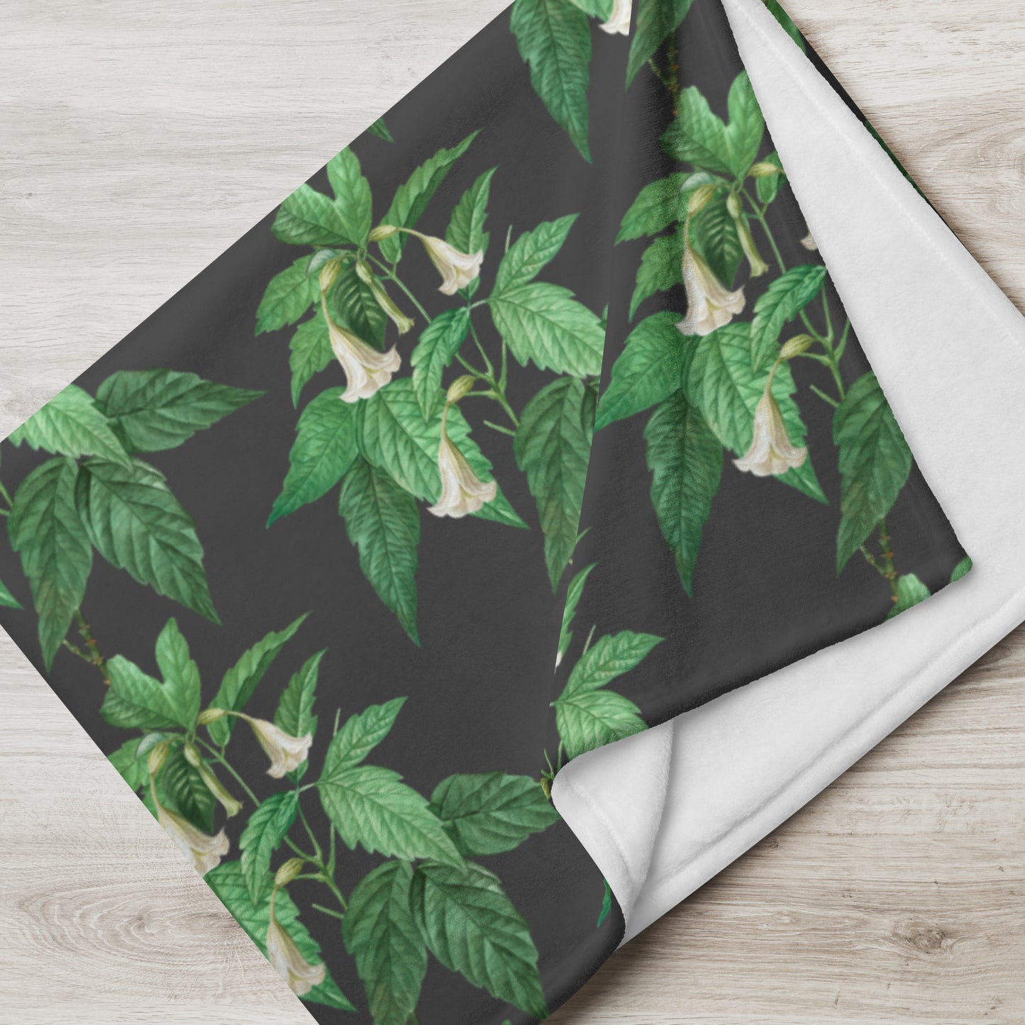 Night bells Greenery Throw Blanket