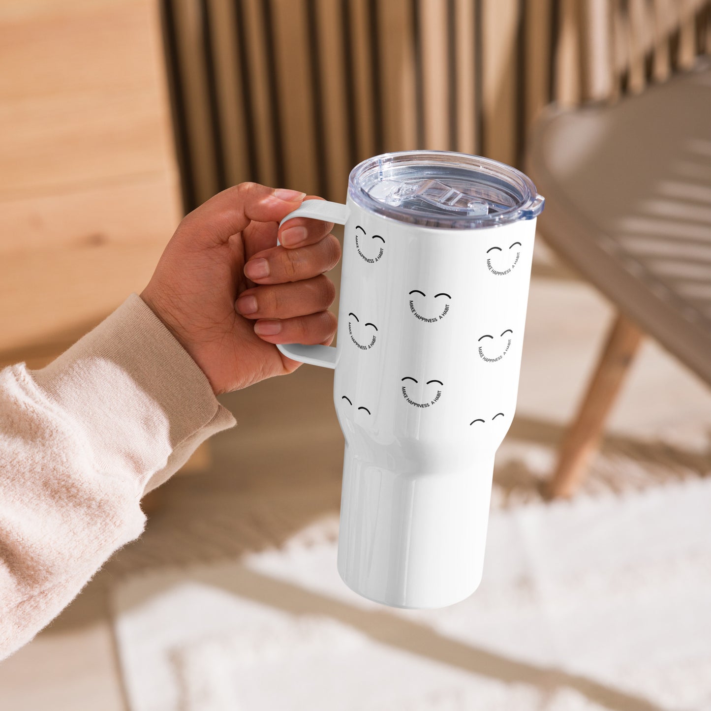 Make Happiness a Habit Travel mug