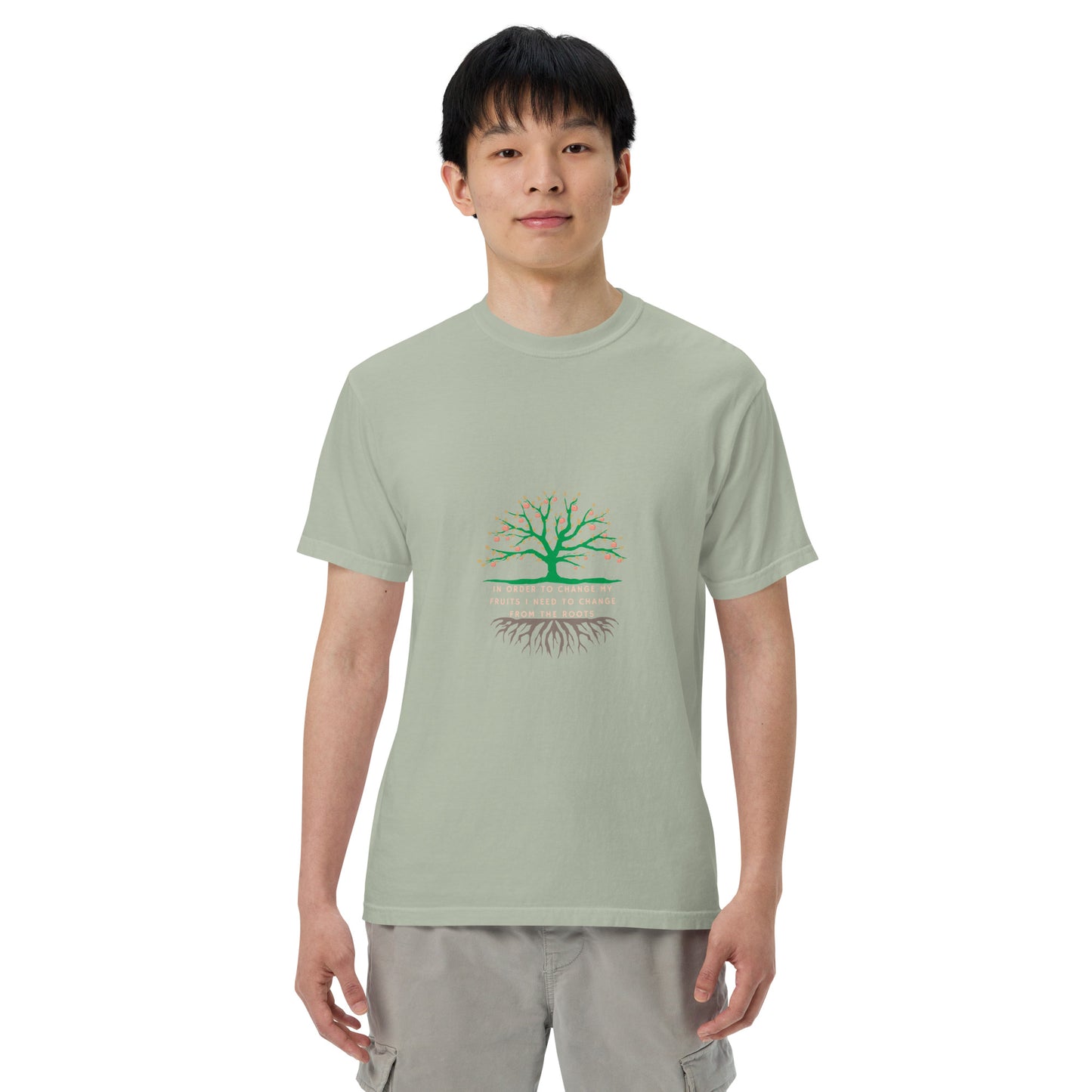 From-the-roots garment-dyed heavyweight t-shirt