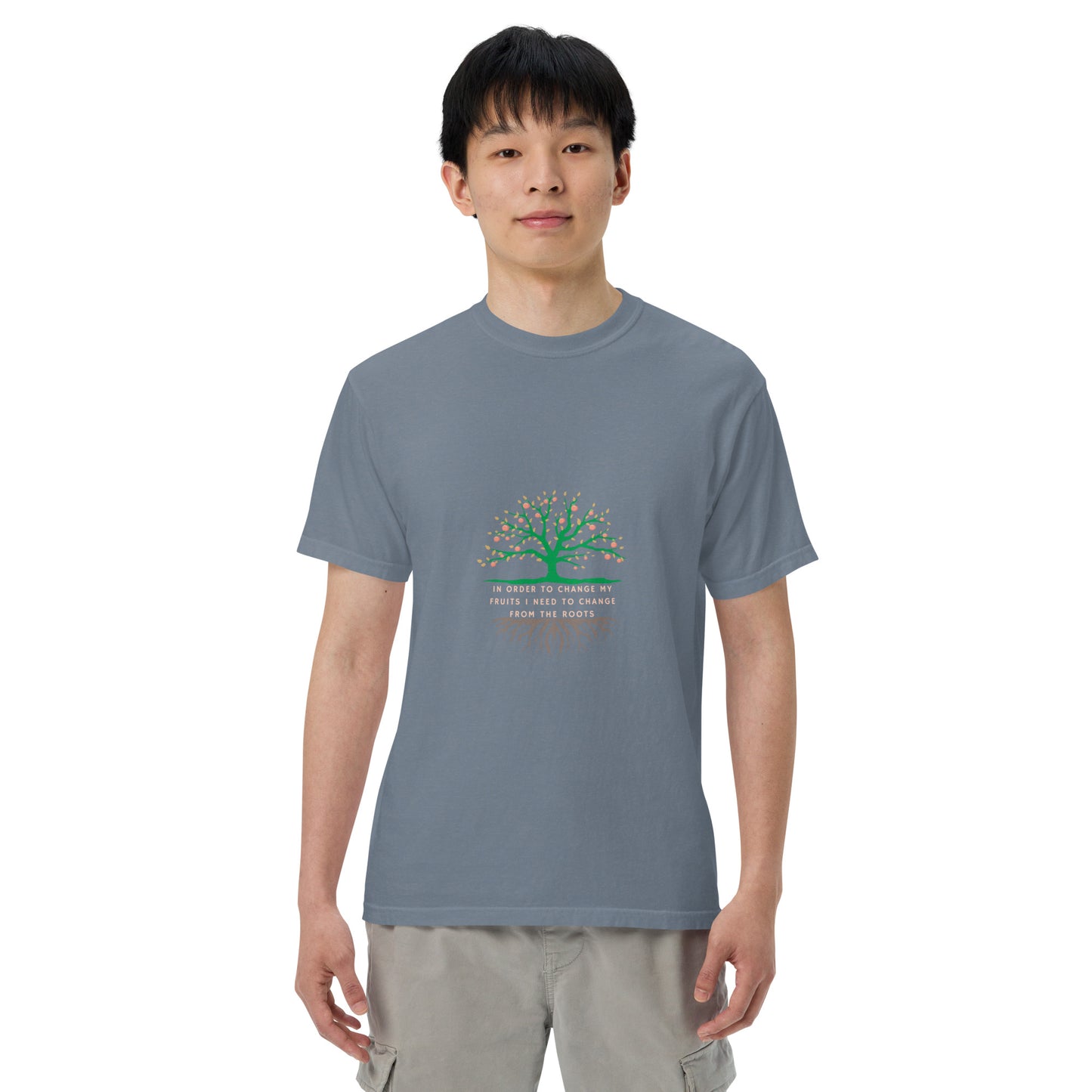 From-the-roots garment-dyed heavyweight t-shirt