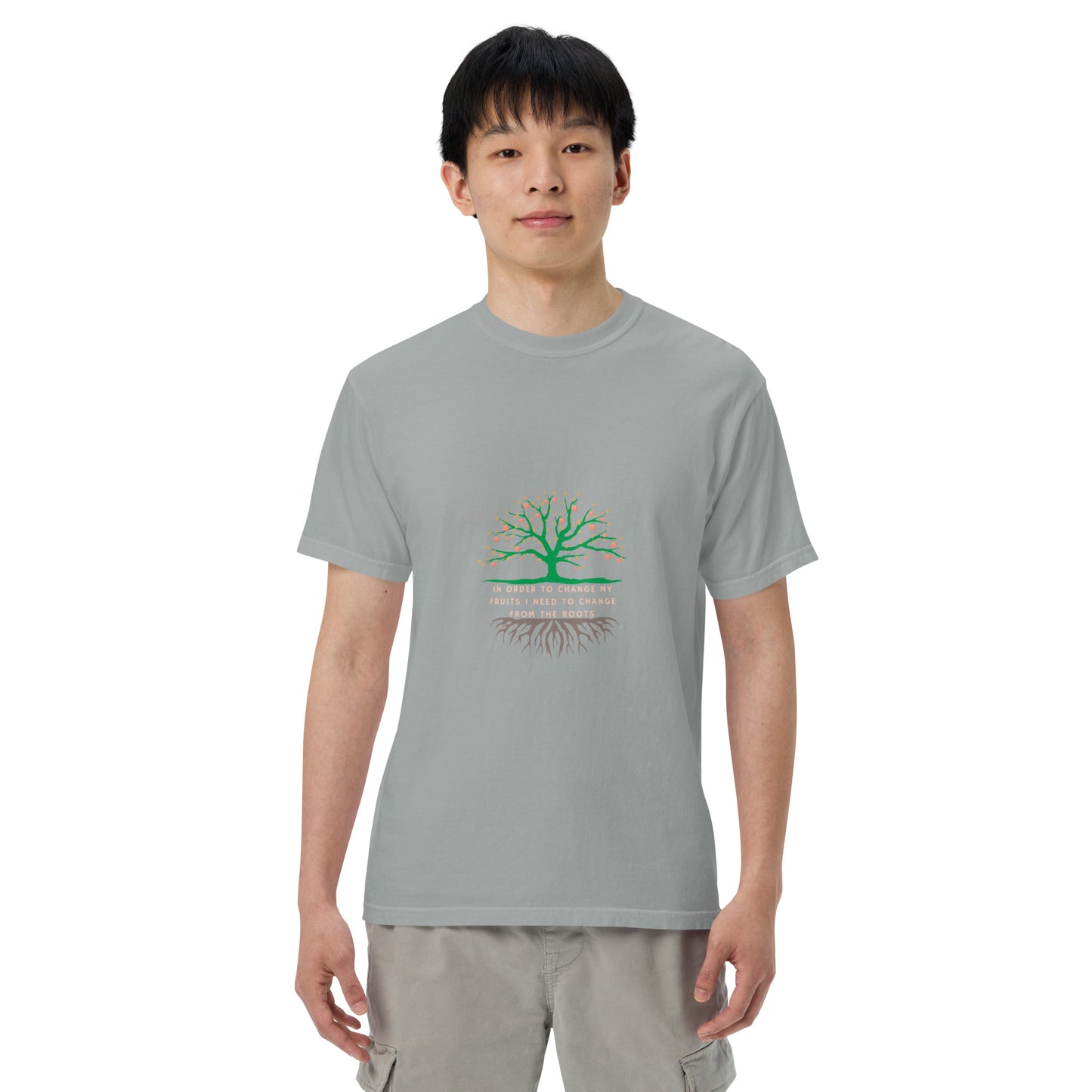 From-the-roots garment-dyed heavyweight t-shirt