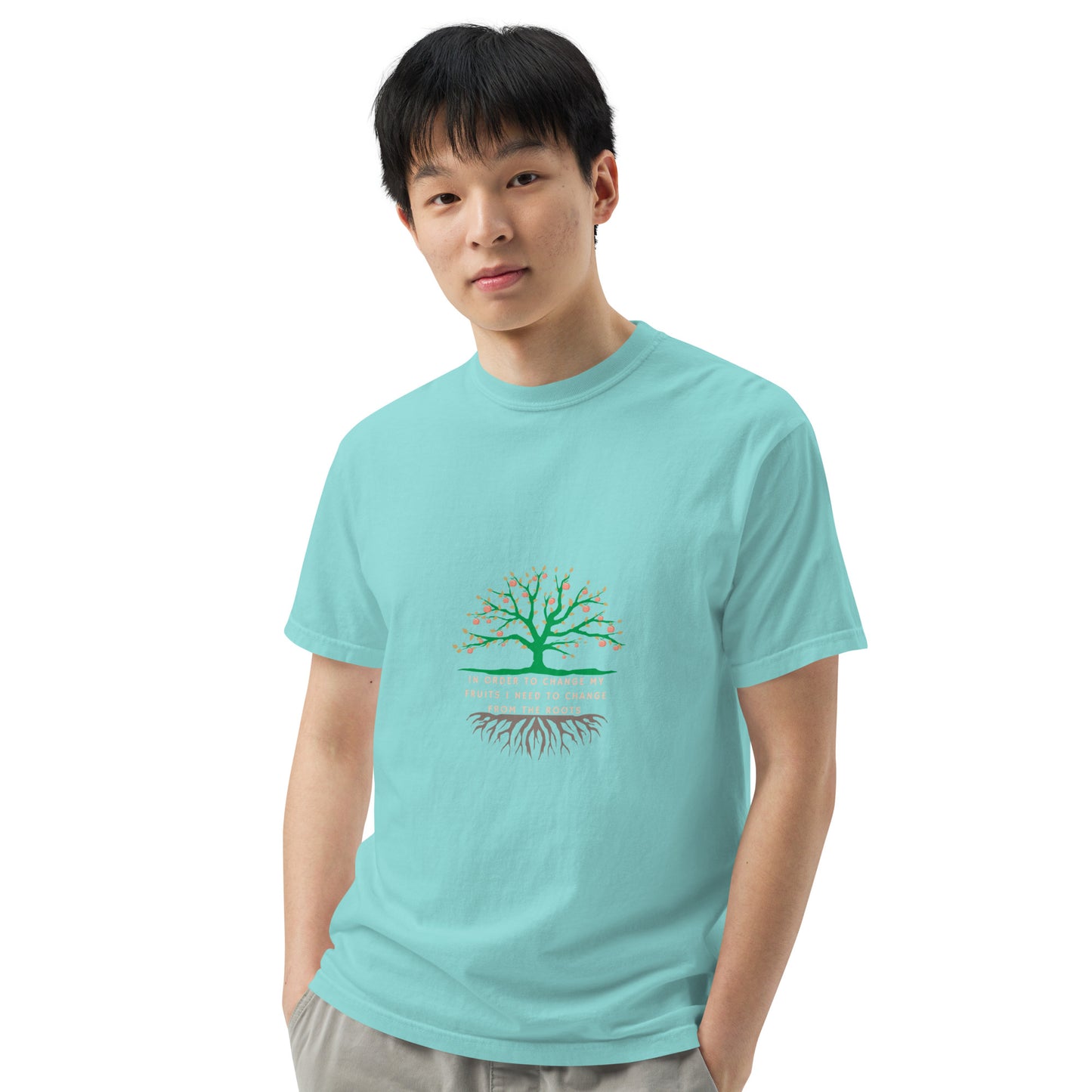 From-the-roots garment-dyed heavyweight t-shirt