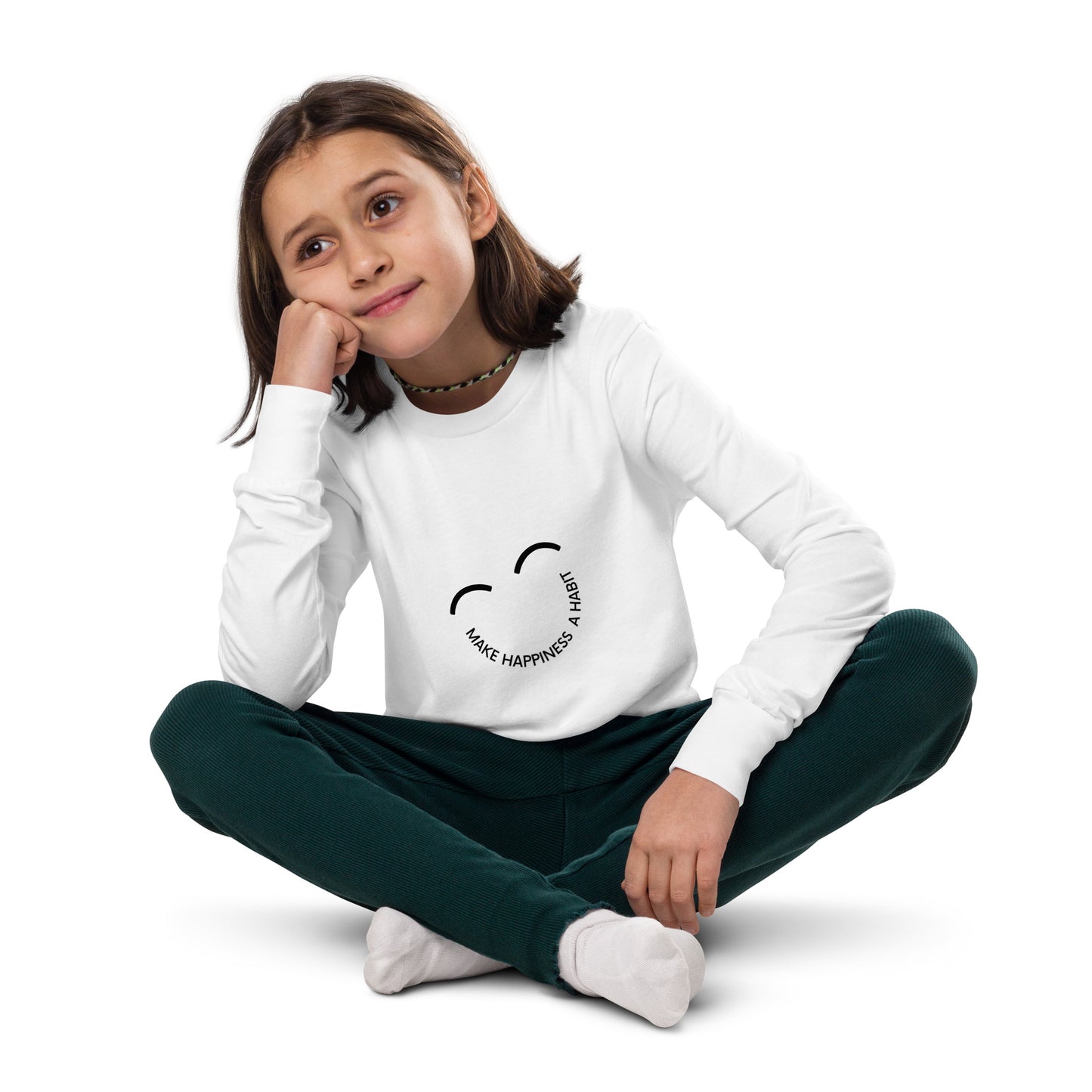 Make Happiness a Habit Youth Long Sleeve Shirt