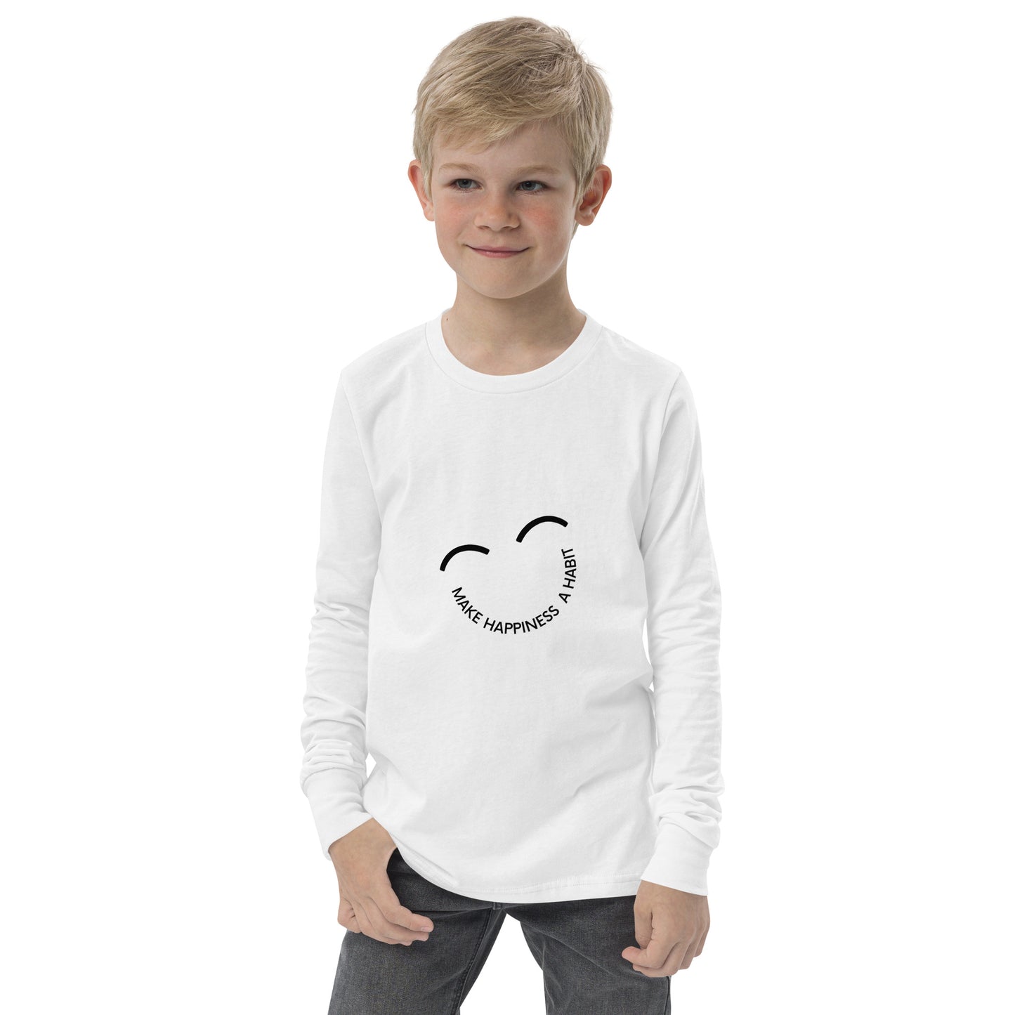 Make Happiness a Habit Youth Long Sleeve Shirt